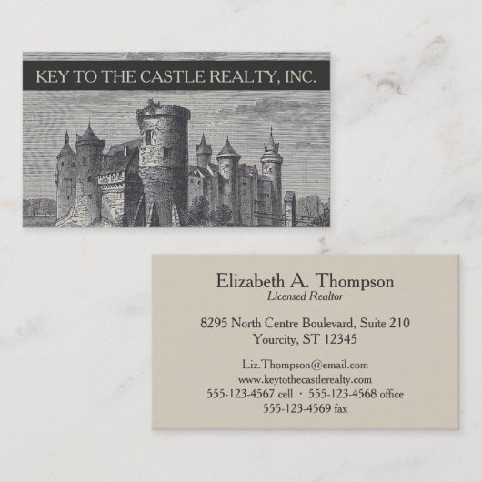 Antieke burcht | illustratie visitekaartje (Voorkant / Achterkant)
