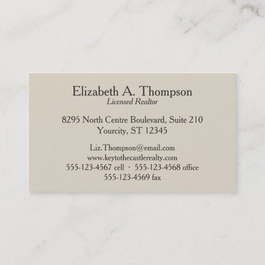 Antieke burcht |  illustratie visitekaartje (Achterkant)