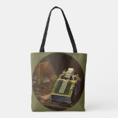Antieke Business Comptometer Rekenmachine Tote Bag (Achterkant)