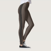 Antieke cacaobruine streep leggings (Rechts)