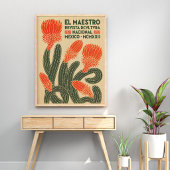 Antieke Cactus Illustratie | Mexicaanse Poster Kun