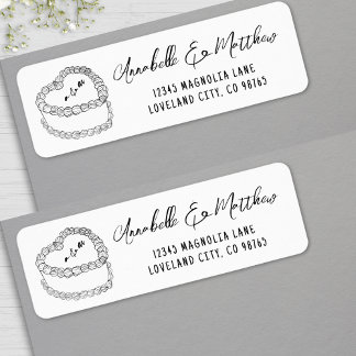 Antieke Cake Handgetekend Huwelijks Retouradres Etiket