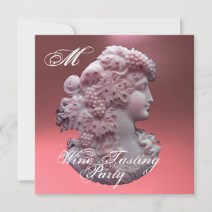 ANTIEKE CAMEE, DAME EN DRUIVEN WIJNPROEVERIJ PARTY KAART