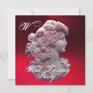 ANTIEKE CAMEE, DAME EN DRUIVEN WIJNPROEVERIJ PARTY KAART