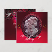 ANTIEKE CAMEE, DAME EN DRUIVEN WIJNPROEVERIJFEEST KAART (Voorkant / Achterkant)