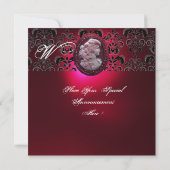 ANTIEKE CAMEE, DAME EN DRUIVEN WIJNPROEVERIJFEESTJ KAART (Achterkant)