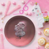 ANTIEKE CAMEE, DAME MET DRIVEN MONOGRAM  PAPIEREN BORDJE (Feest)