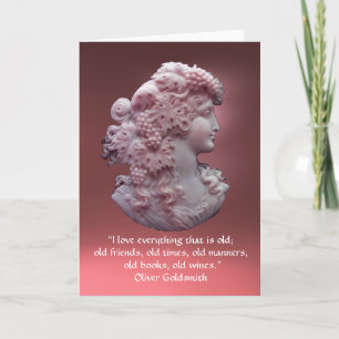ANTIEKE CAMEO, DAME MET DRUIVEN , WIJN CITAA T KAART