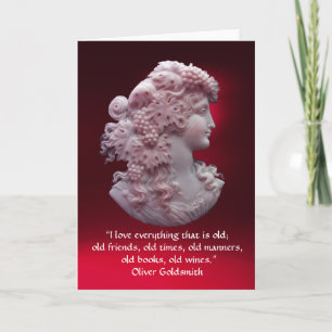 ANTIEKE CAMEO, DAME MET DRUIVEN , WIJN CITAA T KAART