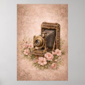 Antieke Camera met Rozen Poster (Voorkant)
