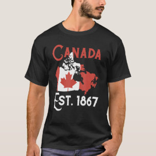 Antieke Canada Opgericht 1867 Esdoornblad T-shirt