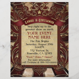 Antieke Carnaval Circus Elegante Evenement Flyer