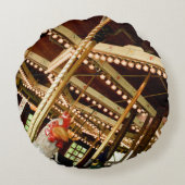 Antieke Carrousel Haan Rond Kussen (Achterkant)