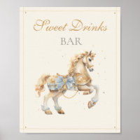 Antieke Carrousel Paard Dranken Bar
