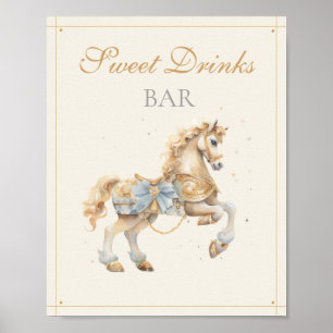 Antieke Carrousel Paard Dranken Bar Poster