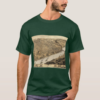 Antieke cartografische kaart van Kansas City 1869 T-shirt