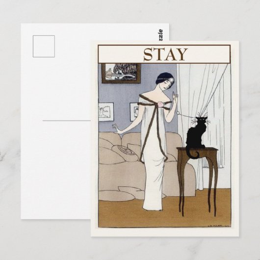 Antieke CAT,  tekst wijzigen op ansichtkaart Briefkaart (Voorkant / Achterkant)