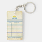 Antieke cataloguskaart sleutelhanger (achterkant)