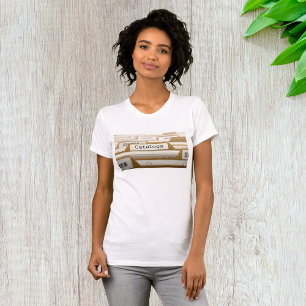 Antieke catalogusmaplabels voor tabbladorganisatie t-shirt
