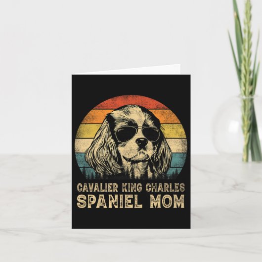 Antieke Cavalier King Charles Spaniel Moeder Hond Kaart (Voorkant)