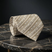 Antieke Champagne Botanische Streep Stropdas