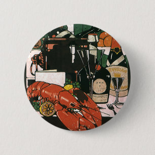 Antieke champagne met kreeft; Elégante feestelijke Ronde Button 5,7 Cm