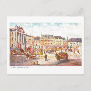 Antieke Champlain-markt in Quebec, Canada, Briefkaart