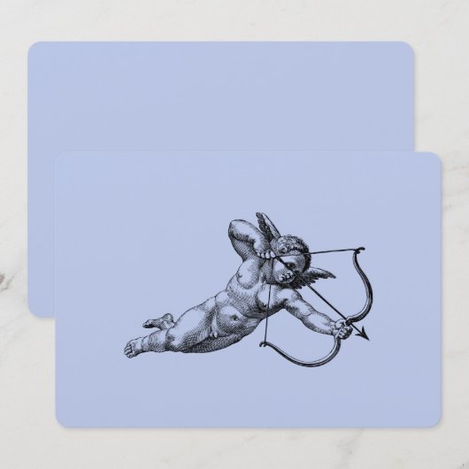 Antieke Cherub Cupido Liefde Kaart (Voorkant / Achterkant)
