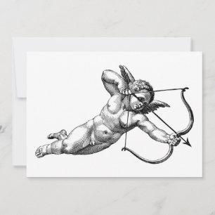 Antieke Cherubijn Cupido Liefde Kaart