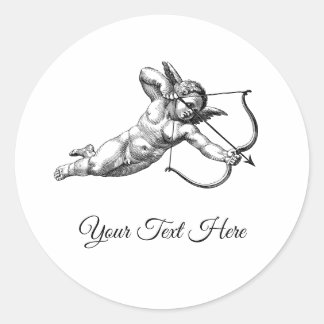 Antieke Cherubijn Cupido Liefde Sticker Label