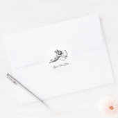 Antieke Cherubijn Cupido Liefde Sticker Label (Envelop)