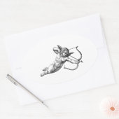 Antieke Cherubijn Cupido Liefde Sticker Label (Envelop)
