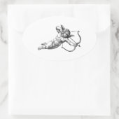 Antieke Cherubijn Cupido Liefde Sticker Label (Tas)