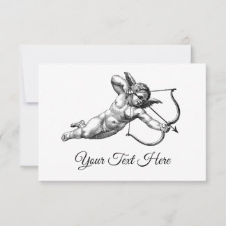 Antieke Cherubijn Cupido Liefde Sticker Label Kaart
