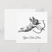 Antieke Cherubijn Cupido Liefde Sticker Label Save The Date (Voorkant / Achterkant)