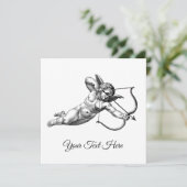 Antieke Cherubijn Cupido Liefde Sticker Label Save The Date (Staand voorkant)