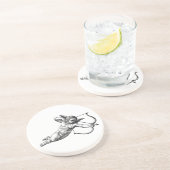 Antieke Cherubijn Engel Cupido Liefde Zandsteen Onderzetter (Zijkant)