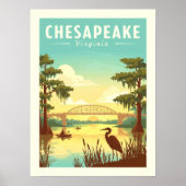 Antieke Chesapeake Virginia Poster (Voorkant)