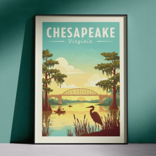 Antieke Chesapeake Virginia Poster