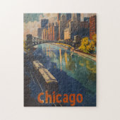 Antieke Chicago-reisposter Legpuzzel (Verticaal)