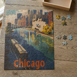 Antieke Chicago-reisposter Legpuzzel
