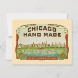 Antieke Chicago-sigaaretiquetteansichtkaart Briefkaart