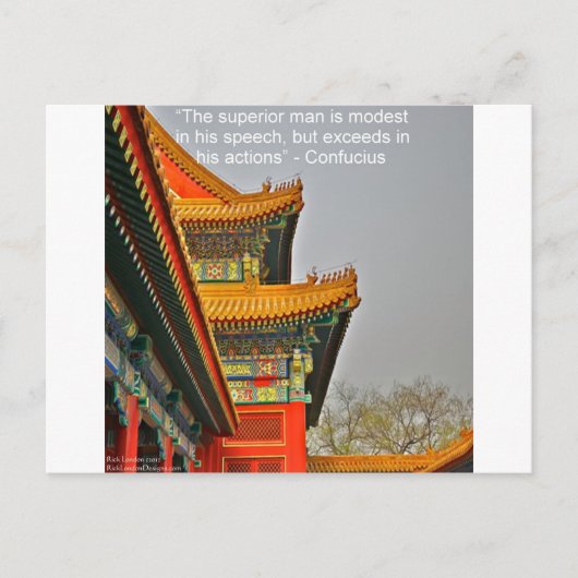 Antieke Chinese architectuur Confucius Quote Gift Briefkaart (Voorkant)