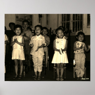 Antieke Chinese Changsha kinderopvang Poster