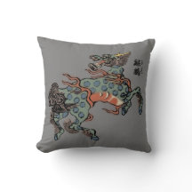 Antieke Chinese Qilin op middelgrijs