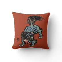 Antieke Chinese Shi Leeuw op Chinese Rood