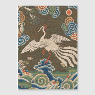 Antieke Chinese witte vogel zijde borduurwerk afdr