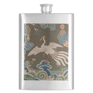 Antieke Chinese witte vogel zijde borduurwerk afdr Flacon
