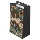 Antieke Chinese witte vogel zijde borduurwerk afdr Klein Cadeauzakje (Achterkant Gekanteld)