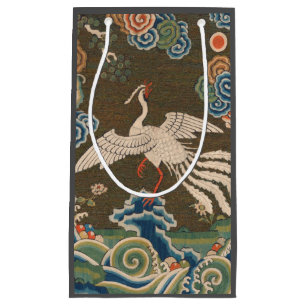 Antieke Chinese witte vogel zijde borduurwerk afdr Klein Cadeauzakje